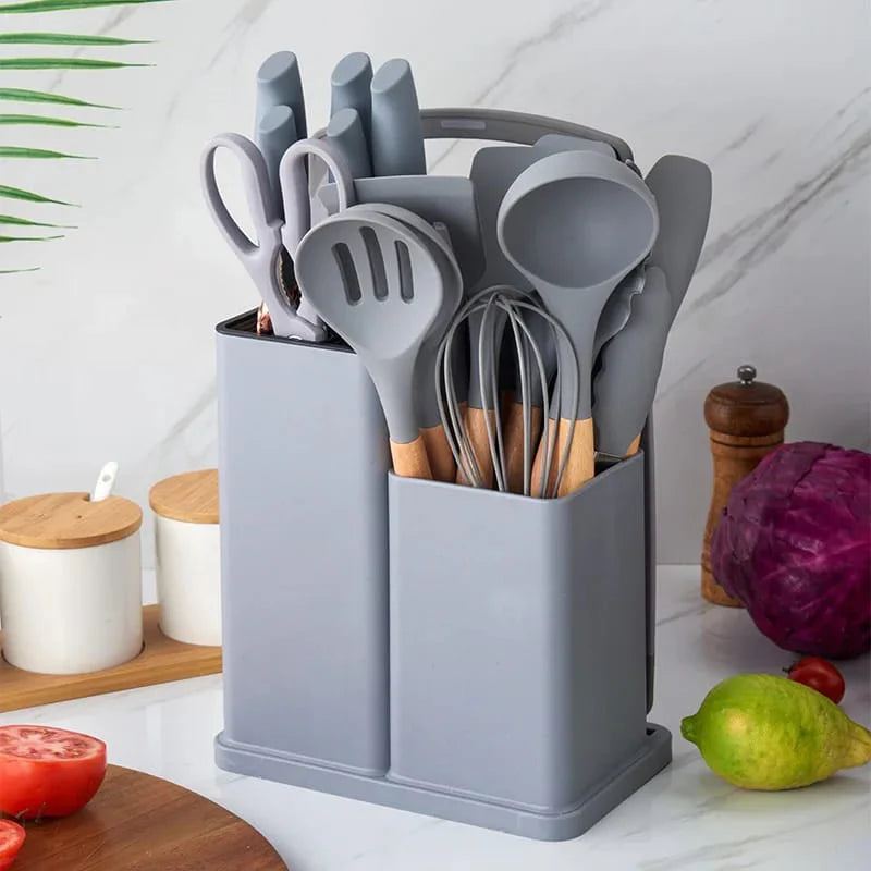 19PCS Kitchen Utensil Set Silicone Cooking Utensils Kit