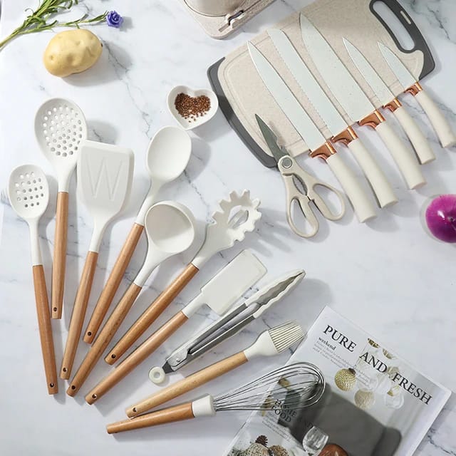19PCS Kitchen Utensil Set Silicone Cooking Utensils Kit