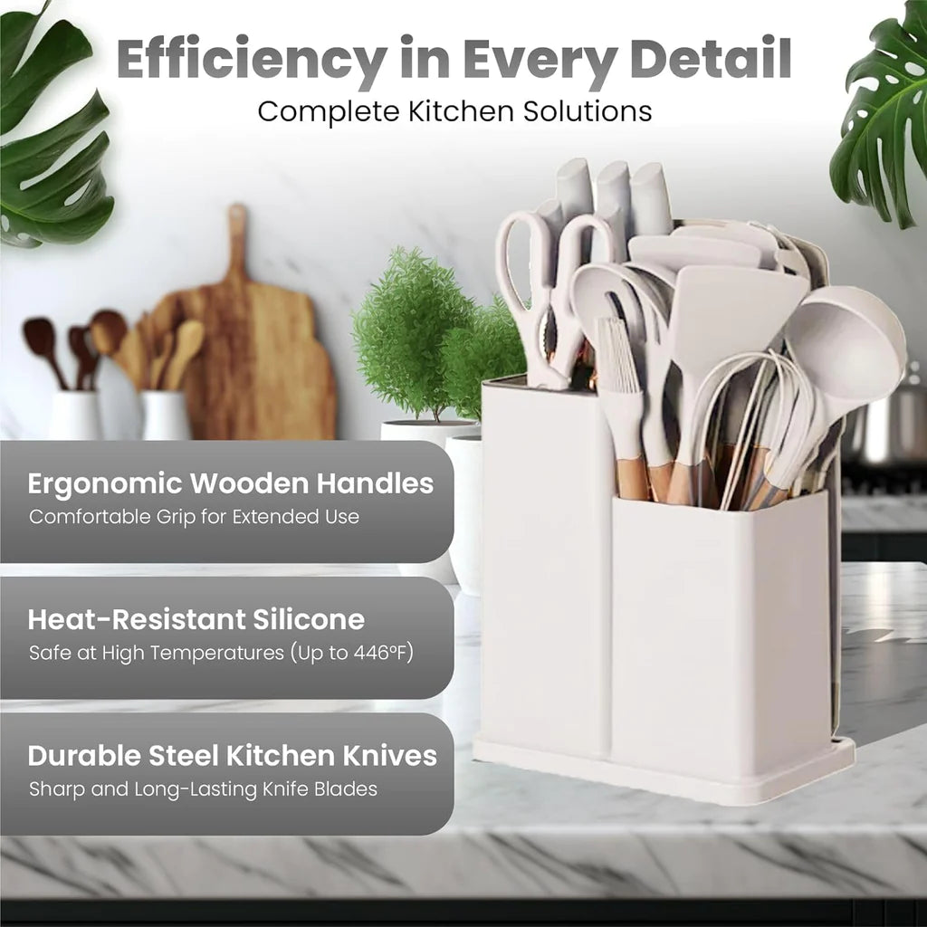 19PCS Kitchen Utensil Set Silicone Cooking Utensils Kit